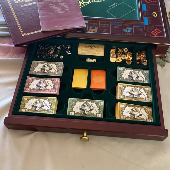 Franklin Mint - Monopoly Collectors Edition Wood Board "Complete" Game. - 1991 - Picture 2 of 7